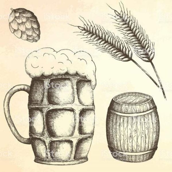 Бокал пива скетч