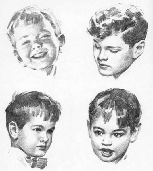 Рисование головы ребенка