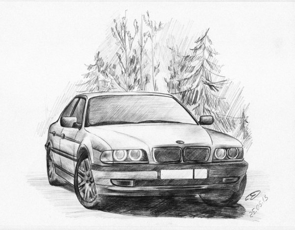 BMW e39 карандашом