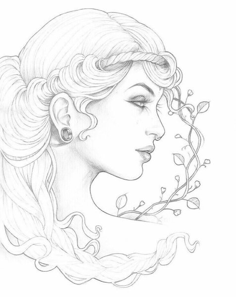 Эскиз женского лица