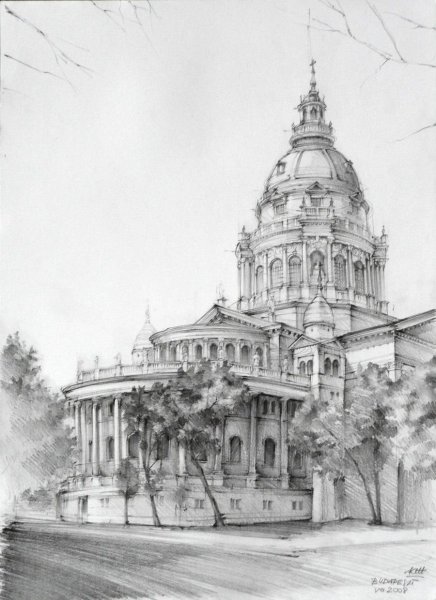 Архитектура рисунок карандашом