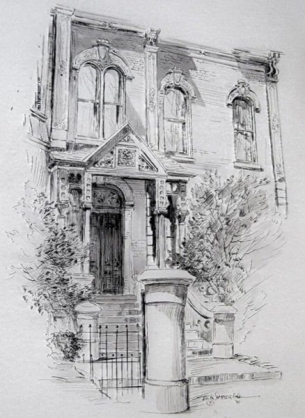 Архитектурные здания карандашом