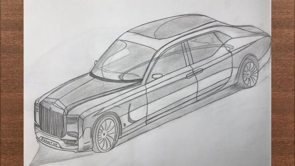 Роллс Ройс карандашом