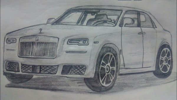 Роллс Ройс Фантом карандашом