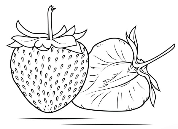 Клубника раскраска для детей