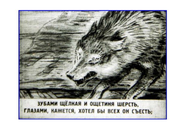 Рисунок к басне волк на псарне