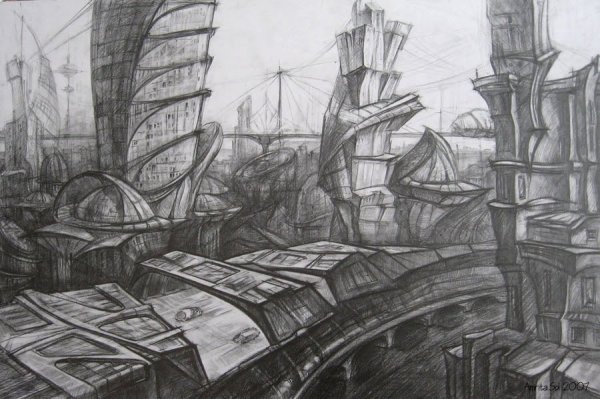 Рисунки карандашом фантастика