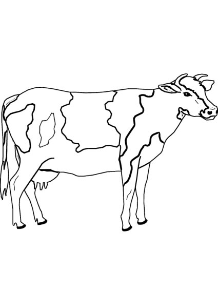 Корова цветными карандашами