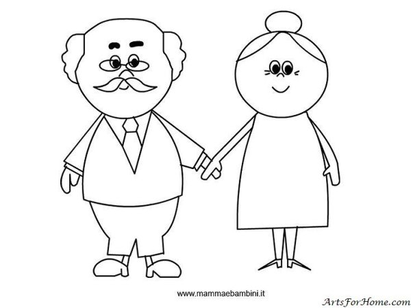 Бабушка и дедушка рисунок карандашом