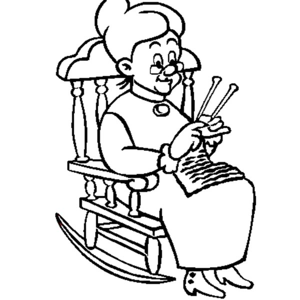 Раскраска лицо бабушки и дедушки