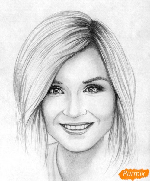 Портрет мамы карандашом для срисовки