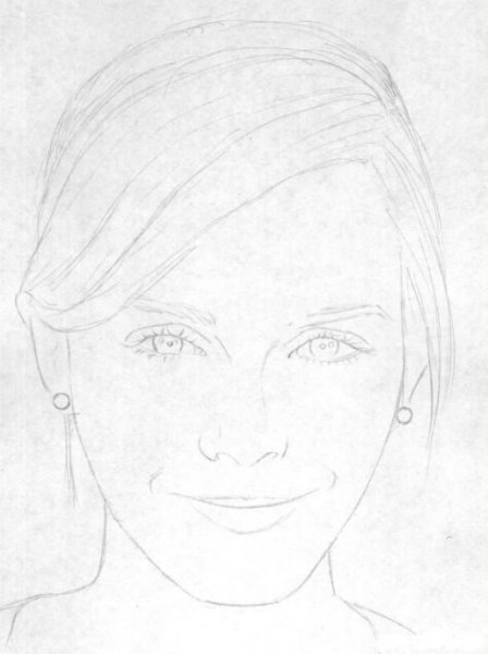 Поэтапное рисование лица женщины для детей