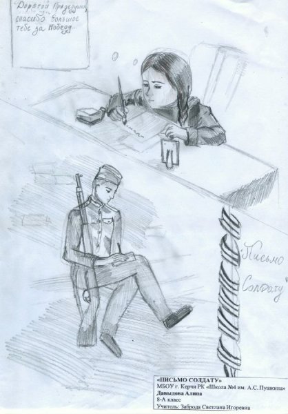 Рисунок на тему письмо солдату