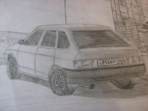 Лада 2114 карандашом сзади