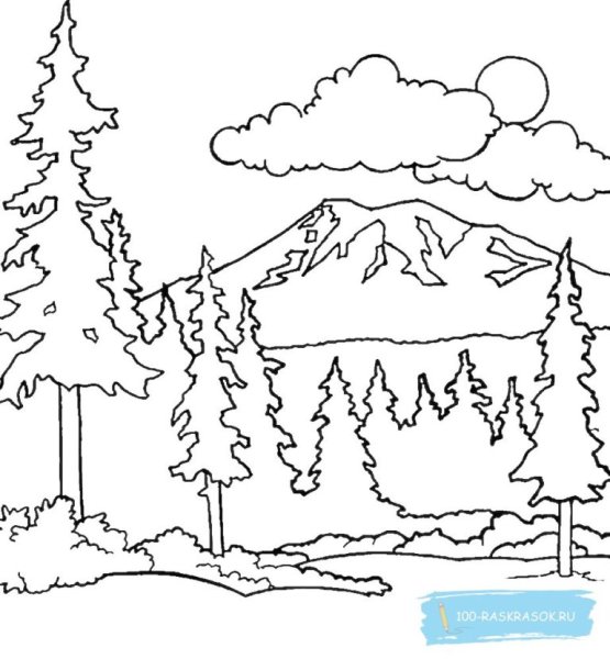 Раскраска пейзаж