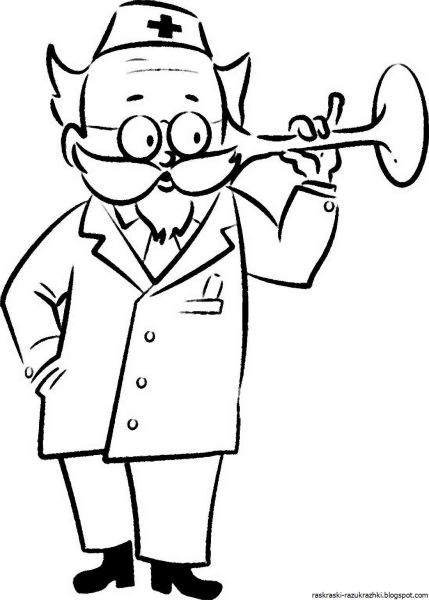 Врач раскраска для детей
