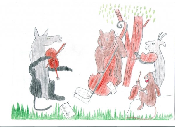 Рисунок к басне Крылова квартет