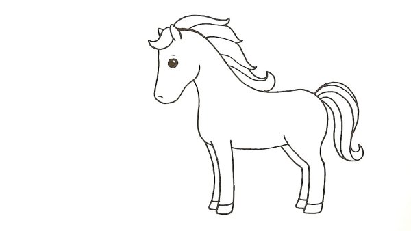 Лошадь карандашом для детей