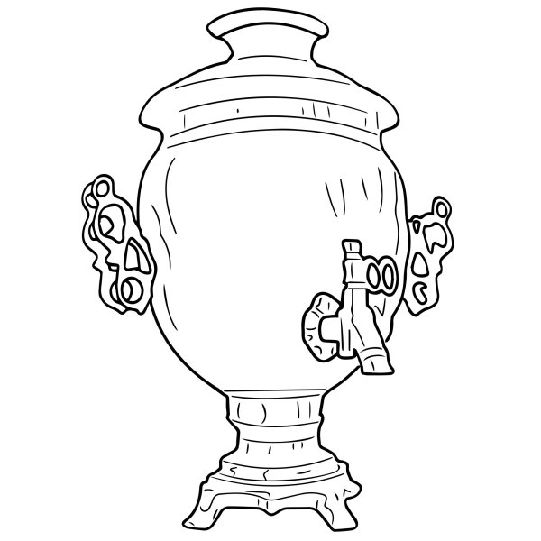 Самовар раскраска для детей