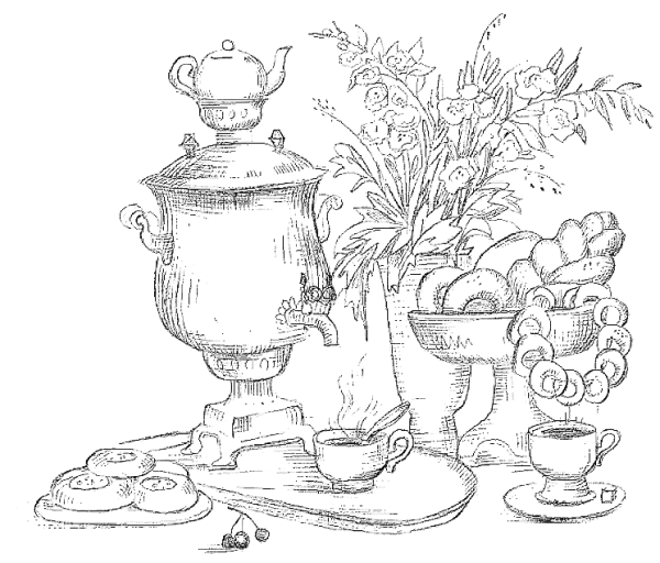 Самовар рисунок