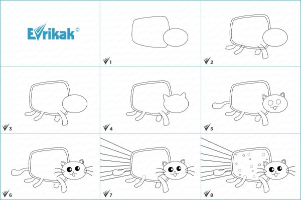 Как нарисовать нян Кэт поэтапно