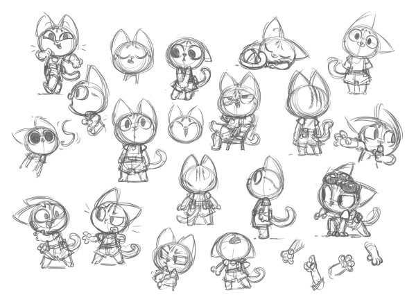 Кошачьи позы для рисования Чиби