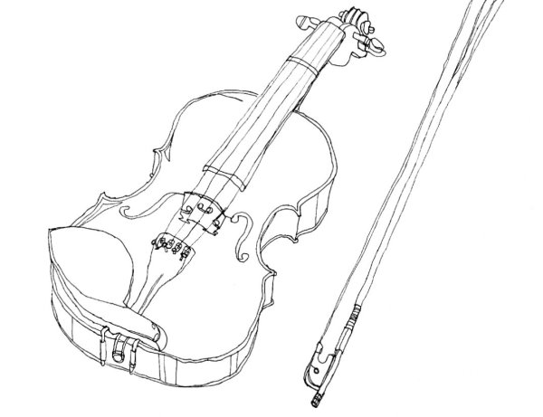 Скрипка рисунок карандашом