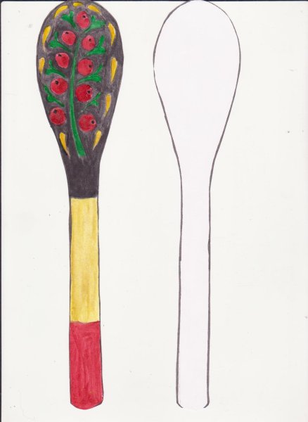 Рисование Хохломская ложка