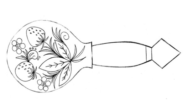 Хохломская роспись ложка раскраска