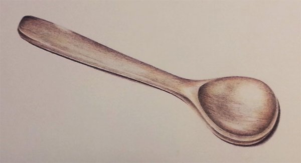 Нарисовать деревянную ложку