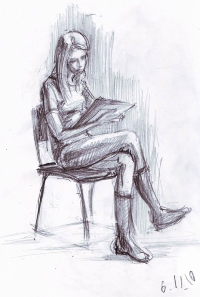 Наброски людей сидя