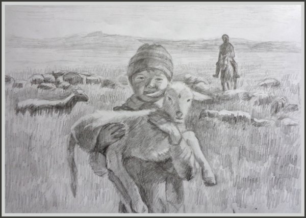 Степь рисунок для детей