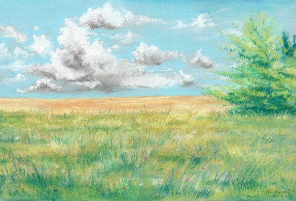 Рисунок пустыни карандашом