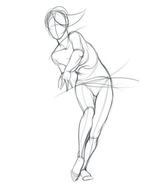 Наброски человеческой фигуры в движении