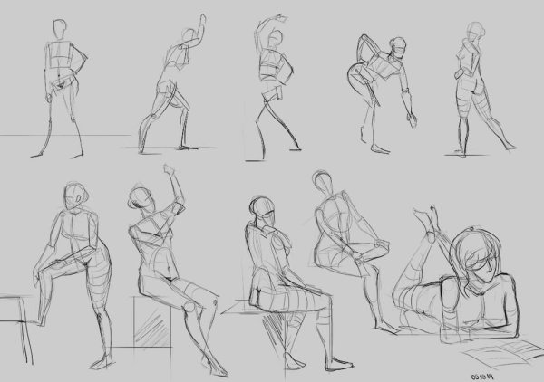 Наброски детей в движении