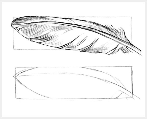 Перо карандашом