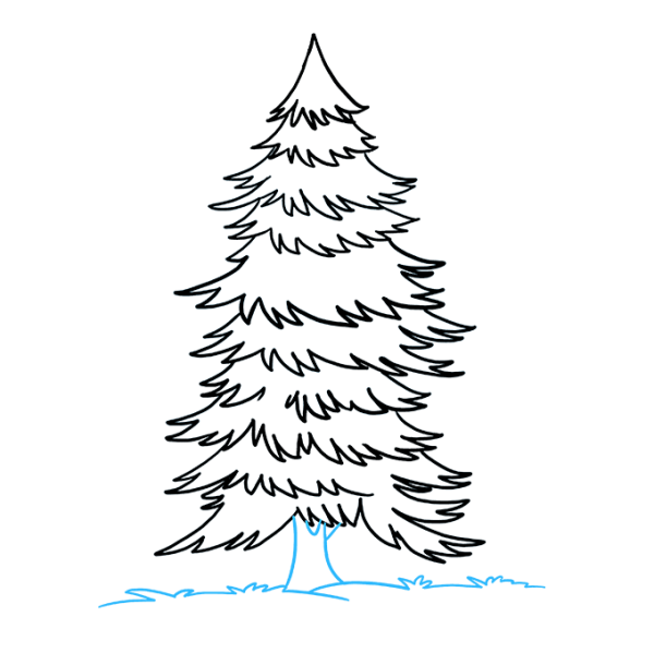 Елка в графике карандашом