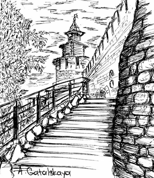 Нижегородский Кремль Нижний Новгород раскраска