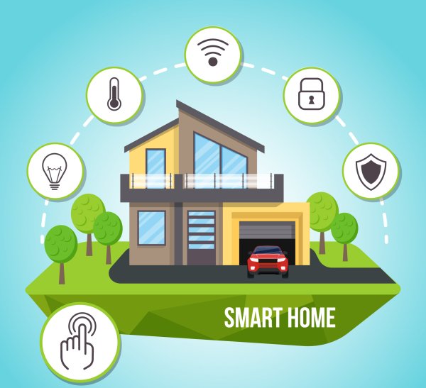 Умный дом рисунок легкий