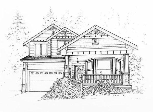 Нарисовать умный дом карандашом