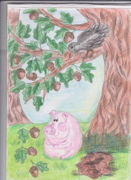 Крылов свинья под дубом басня