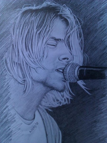 Курт Кобейн карандашом