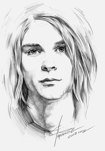 Рисунок Курта Кобейна карандашом