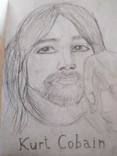 Курт Кобейн карандашом