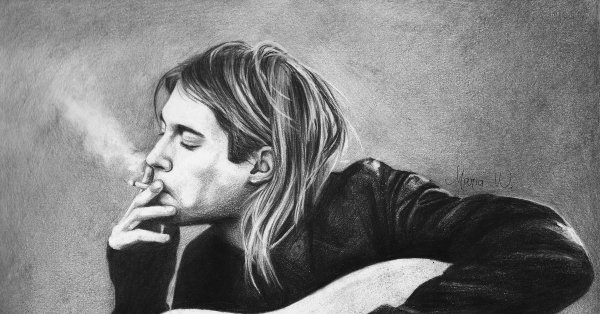 Курт Кобейн арт чб