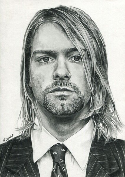 Курт Кобейн карандашом