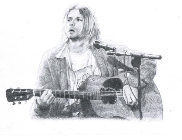 Курт Кобейн срисовка легкие