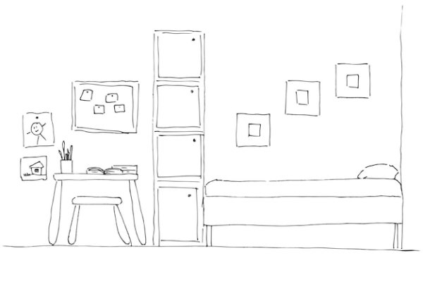 Спальня раскраска