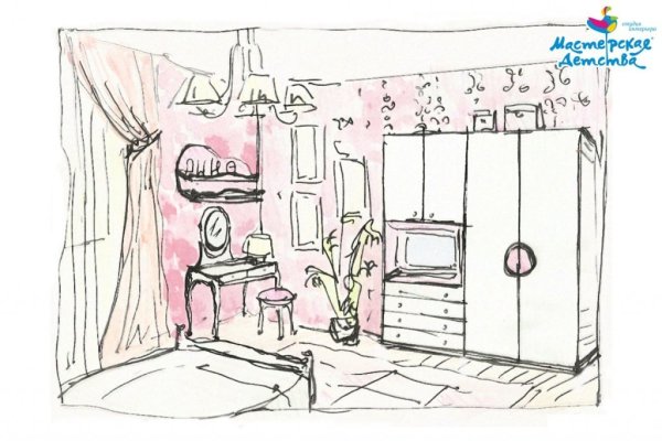 Проект детской комнаты для школьника карандашом