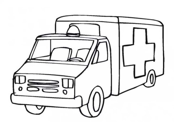 Раскраска машинки скорая